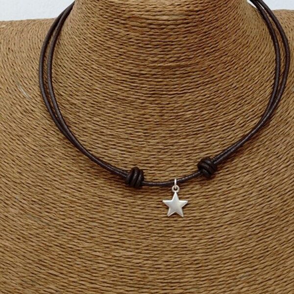 Minimalist Leather Star Necklace